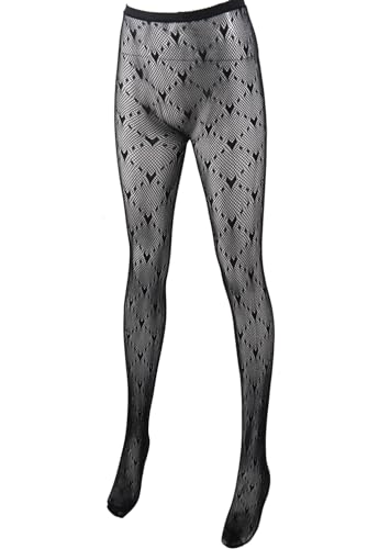 Image of Mrotrida Women's Fire Patterned Fishnet Tights Sexy Elastic Blaze Pantyhose Leggings Fire Mesh Stockings