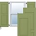 Ekena Millwork RW101RP12X57MGH Two Equal Raised Panel Exterior Wood Shutters, 12"W x 57"H, Moss Green