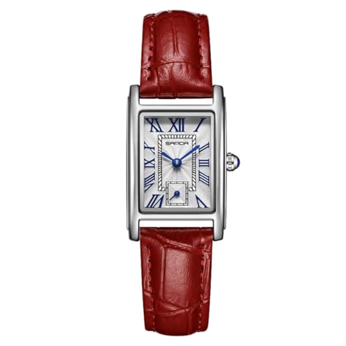 Image of Poshi Sanda Premium White Brass Sqaure Dial Watch | 200mm Rose Gold Stainless Steel Strap Quartz Watch for Women