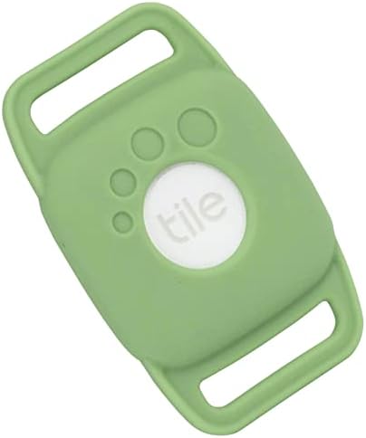 Tile Mate (2022), and Pet Collar Combo, Bluetooth Tracker, Locator; Up to 250 ft. Range. Up to 3 Year Battery. Water-Resistant. iOS and Android Compatible. with a Silicone Pet Collar Necklace, Green
