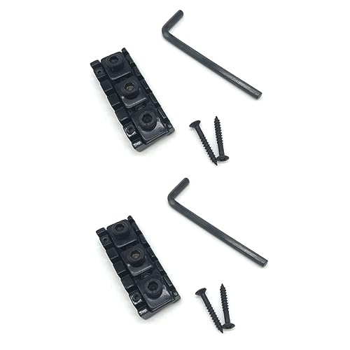 ibasenice 2stücke Schwarze Sicherungsmutter Gitarre Tremolo Doppel-lock-system Robust Und Installieren Geeignet Für Gitarren-zubehör Und Präzise Anpassung