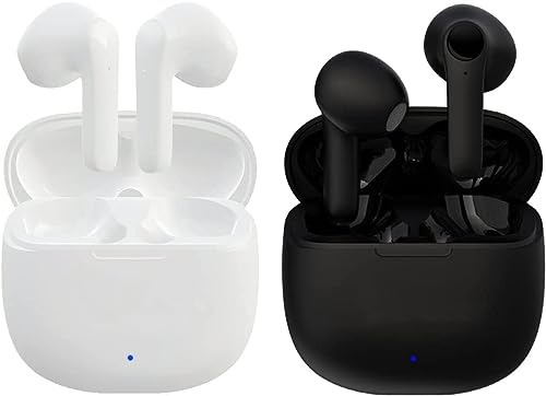 Wireless Earbuds Bluetooth 5.3 Headphone in Ear Earphone HiFi Stereo Sound, Call ENC Noise Cancelling Mic,35H Playtime Wireless Earphones Touch Control Bluetooth IPX8 Waterproof for iPhone (White)