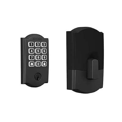 Schlage Arrive Smart Wi?Fi Deadbolt Lock with Keypad, Keyless Entry Front Door Lock, App Control, Alexa and Google Home Compatible, Matte Black, BE459WB CAM 622
