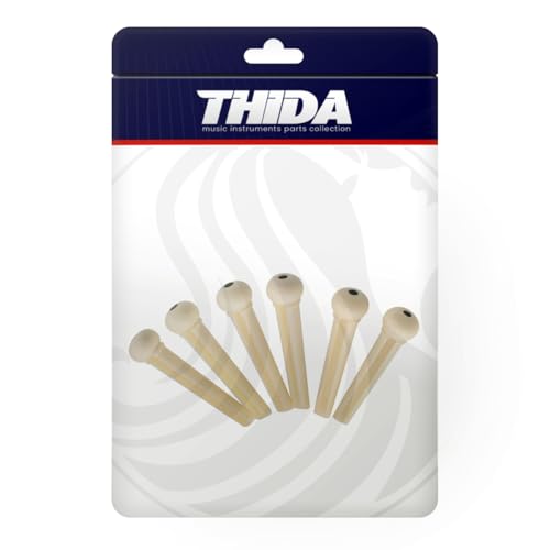 Kit Com 06 Pinos De Plástico Branco Para Violão Aço