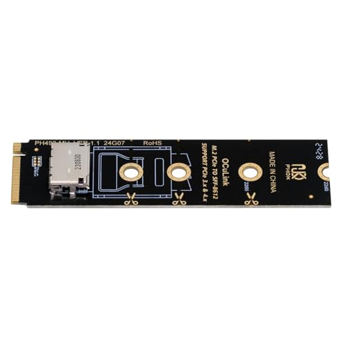 cablecc PCI-E4.0 M.2 M-Key to Oculink SFF-8612 SFF-8611 Vertical Host Adapter for NVME U.2 SSD 2280 eGPU