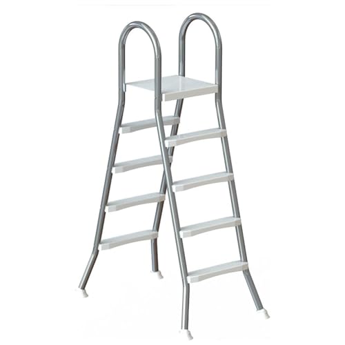 Escalera para piscina elevada acero inoxidable 52 pulg miniatura 1