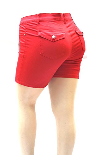 BEE & CECI Jack David Women's Premium Plus Size Denim Jeans Twill Short Solid Colors Stretch Sorts3
