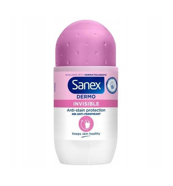 Déodorant roll-on femme Sanex Dermo Invisible lot de 6 protection anti-transpiration 50ml