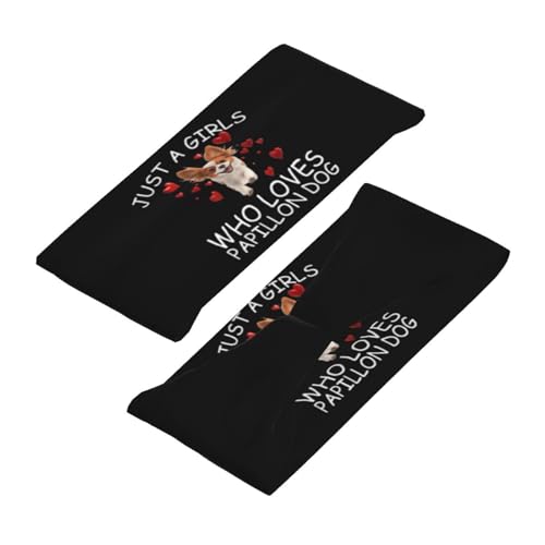Just A Girls Who Loves Papillon Dog Adjustable Sports Headband Moisture Wicking Sweatband for Running Workout4