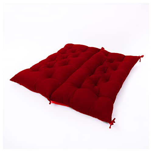 Coussin rouge pour banc de jardin épais 120x100x8 cm avec dossier
