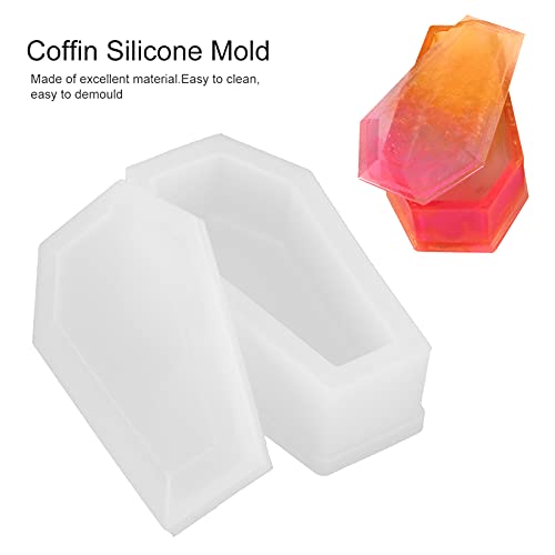 Halloween Resin Silicone Mould, Coffin Zombie Dark Mirror Storage Box Epoxy Mould for DIY, White - Image 4