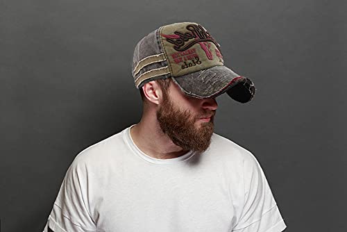 Image of Vintage Cotton Baseball Cap Denim Frayed Edge Sunhat Adjustable Unisex