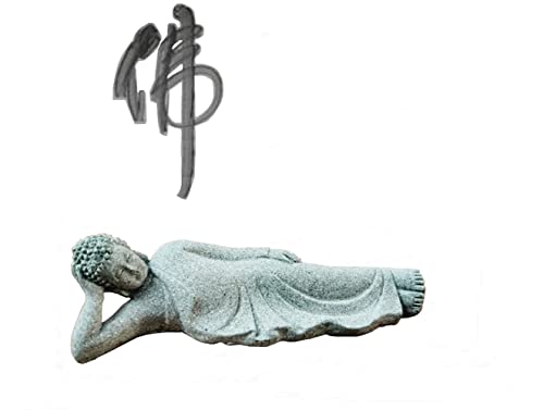 Estatua Reclining Buddha Meditación Tallada de Piedra miniatura 3