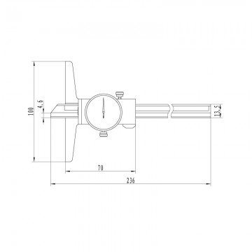 MeterTo Depth Caliper with Reading Dial, Range: 0-150mm, Resolution: 0.02mm