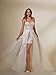 Flihodaputa Corset Short Lace Wedding Dresses for Women Sweetheart Long Sleeve Mini Beach Bridal Dresses with Detachable Train White