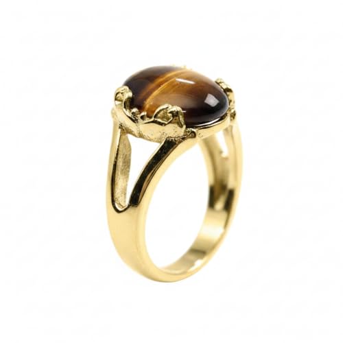 Image of 55Carat Choose Your Color Genuine Stone Ring 18K Gold Plated Oval Handmade Jewellery for Gift Sizes 4-13