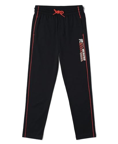 Image of Jockey AB13 Boys Super Combed Cotton Rich Graphic Printed Trackpants with Contrast Side Piping