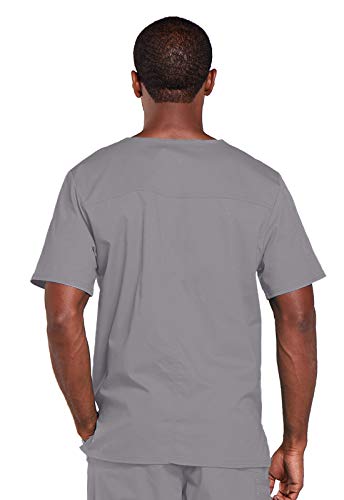 Image of Cherokee Scrubs for Men & Women V-Neck Scrub Top with 4 Pockets, Cotton Blend Soft Stretchy Easy Care Nursing Uniform - 4725