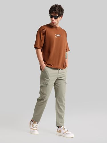 Image of Maniac || Mens || Emboassed Pocket || Cotton Blend || Baggy Fit || Cargo Pant