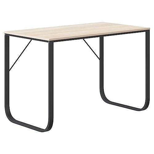 Bureau robuste aspect chêne et métal moderne pour travail stable - 4