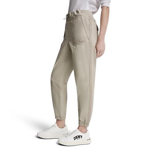 Image of DKNY Women's High Rise Bungee Waist Seamed Jogger with Pockets