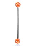  Acero Quirúrgico pesas Industrial/de Andamio con barra con revestimiento metálico Naranja Diseño de bolas de cristal - 38 mm