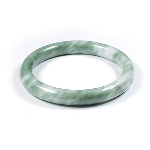 Dnteng Jade Bracelet For Women, 100% Natural Green Jade, Genuine Grade A Round Jade Bangles With Jewelry Box And Certificate, Inner 64Mm/2.52'' #TOP1