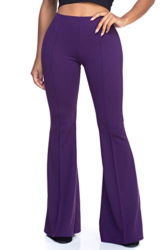 Women's J2 Love Bell Bottom Flare Pants, Medium, Plum