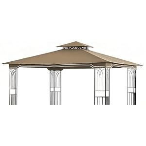 SCOCANOPY Replacement Gazebo Canopy for 10 x 12 Regency II Patio Gazebo Model L-GZ798PST,L-GZ798PST-E,A111014400,A101004104,A101004105 (Khaki)