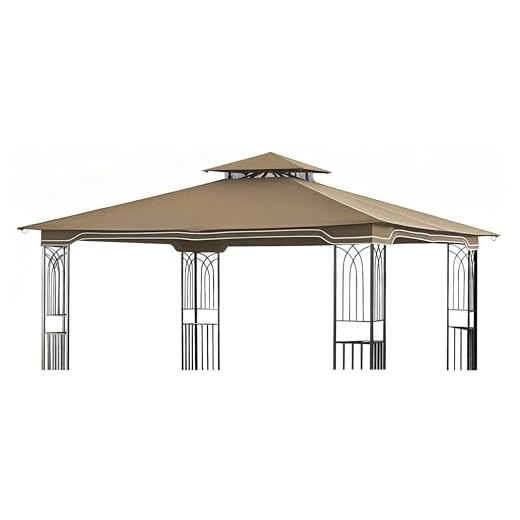 SCOCANOPY Replacement Gazebo Canopy for 10 x 12 Regency II Patio Gazebo Model L-GZ798PST,L-GZ798PST-E,A111014400,A101004104,A101004105 (Khaki)
