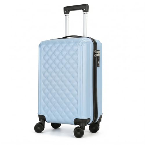 AGVOTK 20 Inch Carry On Luggage Lightweight Hard Shell ABS Suitcase with TSA Lock and Double Spinner Wheels Rolling Suitcase for Travel (LXG-Blue 20 carry on)