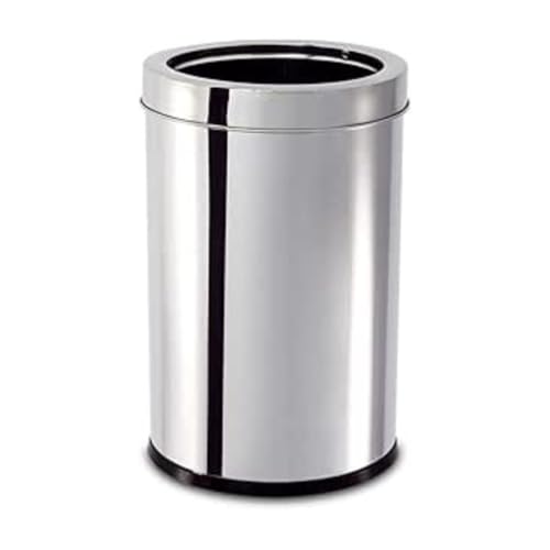 Lixeira Inox C/ Aro 18, 5x29cm Brinox Decorline Lixeiras Aço Inox