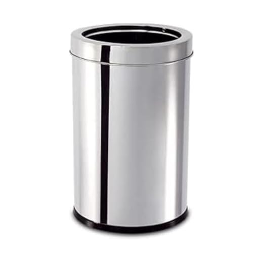 Lixeira Inox C/ Aro 18, 5x29cm Brinox Decorline Lixeiras Aço Inox