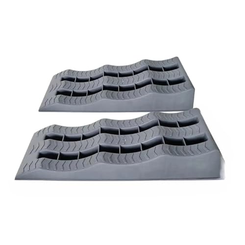 2PCS Heavy Duty RV Leveling Ramps,Anti-Skid Tire Wheel Chocks for Campers and Cars, Lightweight Curb Ramps for Easy Leveling(Gray)