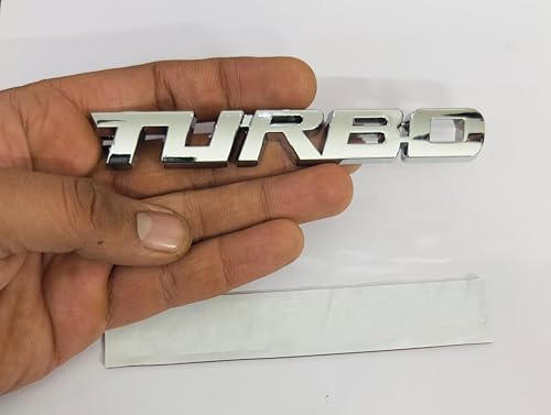 Image of Emblems for Car & Bike Metal Lo.go and Grill Me.tal Lo.go, Auto Accessories for Car Emblem 3D Badge Auto Racing Sport Sticker Grand Tourer Decal. (Chrome Turbo Logo)