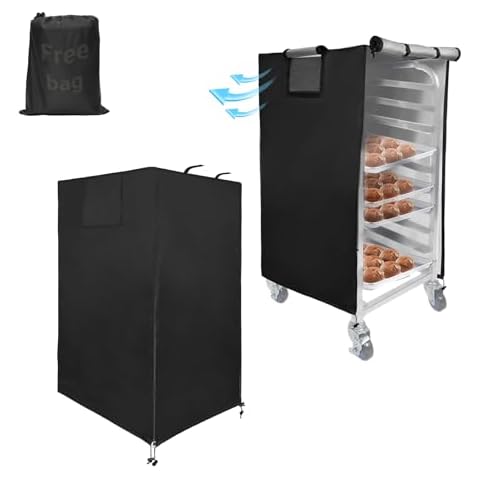 Acesolid Bread Rack Cover with Zipper, Waterproof and Dustproof Bun Pan Sheet for 10 Tier Shelf (23" x 28" x 32") - Bakery Rack Cover for Kitchen Commercial Bread, Bun, and Pizza Racks (10 Tier) Cover