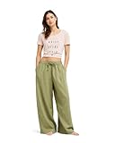 __Fabric:__ Linen viscose Roxy Pantalon LEKEITIO Break Mid Pant Femme Vert M