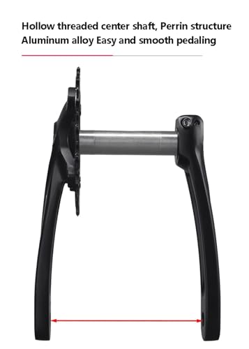 104 BCD 34T 36T 68-73 BB 170MM bielas de bicicleta de montaña juego de brazos de manivela de bicicleta juego de manivela de bicicleta de montaña hueco integrado bielas de aleación de aluminio(Black,34