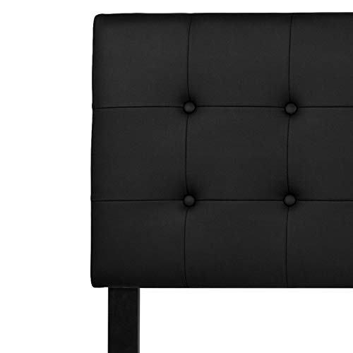 Flash Furniture Lennox Adjustable Height Button Tufted and Box Stitch Upholstered King Size Headboard in Black Vinyl by Flash Furniture - Image 4