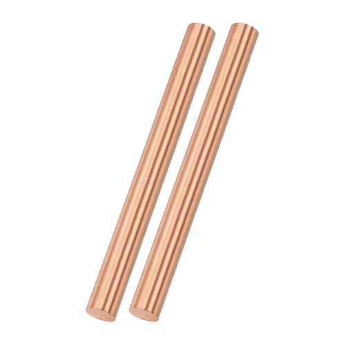 M METERXITY 2 Stück Kupfer Rundstab 10mm Durchmesser 100mm Länge T2 Lager Vollstab Drehstange für Metallhandwerk DIY/Garten/Industrie/Dekoration Reines Rohr