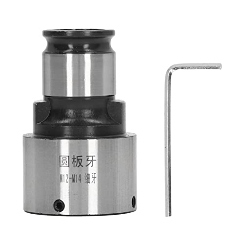 Round Die Chuck 31mm OD Interface, Carbon Steel Round Die Tapping Collet, Precise Lathe Tool with Hex Wrench, Firm Clamping for Tapping Machine, Drilling Machine, Milling Machine (Fine Thread)
