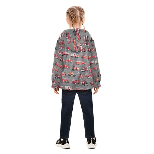 Image of Boys Fleece Jacket Hooded Autumn Winter Long Sleeve Thick Warm Outerwear;3-10 Years Kids Cute Fuzzy Jacket