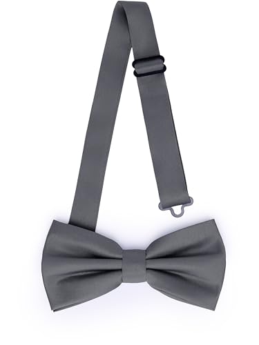Ladeheid Elegante Herren Fliege - Hochwertig, Matt, Verstellbar, Perfekt für Hochzeit, Party, Büro. Ideal für Männer, Frauen, Teenager BMM (12cm x 6cm, Graphite)
