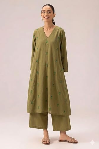 Image of ANNI DESIGNER Viscose Blend Kurta for Women | Kurti Set Woman | Kurta with Palazzo | A Line Printed Co Ord Outfit | Cord Ethnic Suit | Indian Office Party Traditional Clothing Fashion Premium Look