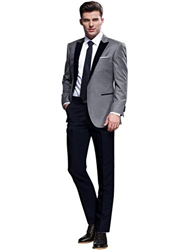 Costume de mariage gris 3 pièces pour homme ensemble veste gilet pantalon