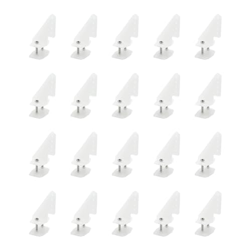 20PCS Plastic Control Horn 4 Hole Control Horn with Screws for RC Airplane Plane Helicopter DIY Model Toy Parts (M2x10mm)