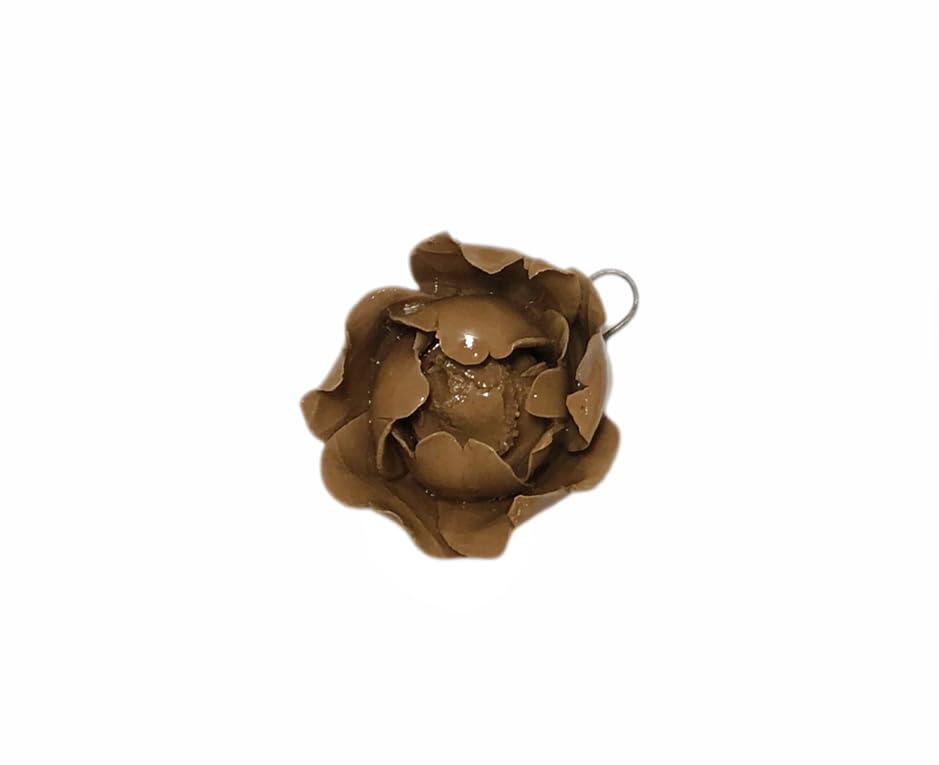 Image of Brown,Peony Flower Bud, 1.57 inch,Ceramic Flower Wall Art Decor, Artificial Flower Wall Sculpture,Handmade Ceramic Flowers for Home,Hallway,Living Room, Kitchen,Bathroom