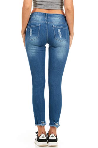 COVER GIRL Women's Ripped Torn Distressed Repaired Patched Slim Fray Skinny3