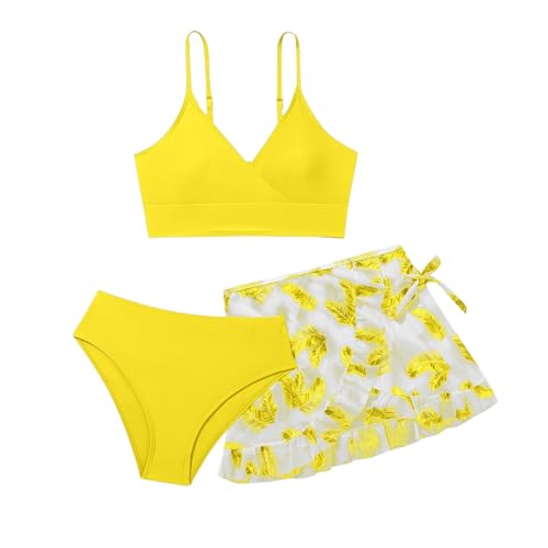 Maillot de bain deux pièces fille jupe à volants style adolescents
