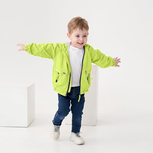 Image of Volunboy Toddler Boys Windbreaker Casual Outerwear Kids Lightweight Zip Hooded Jacket Baby Cute Dust Coat